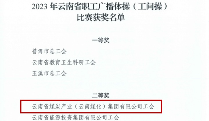 【喜讯】云煤（万利官网）集团在2023年云南省职工文体活动中勇创佳绩